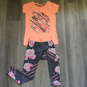 Justice Girl Sport Set Size 8 Orange and Gray